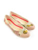 Goby Leder-Ballerinas in Beige/ Bunt