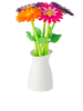 Vigar 6-delige set: pennen met vaas "Flower" wit/meerkleurig - (H)25 cm