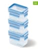 Emsa 3-delige set: voorraaddozen "Clip & Close" blauw - 3x 550 ml