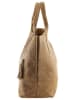 ORE10 Skórzany shopper bag "Laura" w kolorze beżowym - 38 x 41 x 20 cm