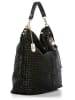 Anna Morellini Skórzany shopper bag "Caroline" w kolorze czarnym - 42 x 38 x 17 cm