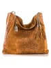 Anna Morellini Leren schoudertas "Alessandra" camel - (B)38 x (H)36 x (D)14 cm