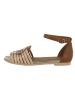 Flip Flop Leder-Sandalen "Azteca" in Hellbraun/ Beige