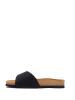 Comfortfusse Leder-Pantoletten in Schwarz
