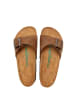 Comfortfusse Leren slippers zandkleurig