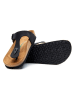Comfortfusse Leder-Zehentrenner in Schwarz