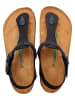 Comfortfusse  Leder-Zehensandalen in Schwarz