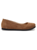 Comfortfusse Leder-Ballerinas in Hellbraun