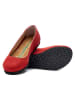 Comfortfusse Leren ballerina's rood