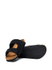 Comfortfusse Leren slippers zwart