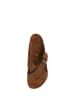 Comfortfusse Leren slippers zandkleurig