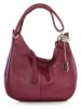 Anna Morellini Leder-Schultertasche "Alba" in Bordeaux - (B)38 x (H)34 x (T)10 cm