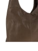 ORE10 Skórzana torebka "Vercelli" w kolorze szarobrązowym - 40 x 30 x 14 cm