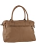 ORE10 Leder-Henkeltasche "Starna" in Taupe - (B)34 x (H)26 x (T)14 cm