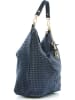 Anna Morellini Skórzany shopper bag "Caroline" w kolorze granatowym - 42 x 38 x 17 cm