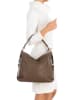 Mia Tomazzi Leren schoudertas "Castello" taupe - (B)35 x (H)29 x (D)12 cm