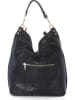 Mia Tomazzi Skórzany shopper bag "Niguarda" w kolorze granatowym - 42 x 38 x 17 cm