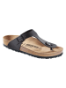 Birkenstock Leder-Zehentrenner in Schwarz
