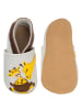 Lait et Miel Leder-Krabbelschuhe "Giraffe" in Weiß/ Gelb