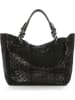 Anna Morellini Skórzany shopper bag "Solana" w kolorze czarnym - 42 x 30 x 20 cm
