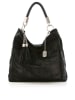 Anna Morellini Leder-Schultertasche in Schwarz - (B)38 x (H)36 x (T)14 cm