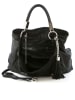 Anna Morellini Leder-Schultertasche in Schwarz - (B)38 x (H)36 x (T)14 cm