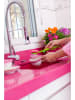 Vigar 3tlg. Set: Küchenbürste, Schwamm und Behälter in Pink/ Grün