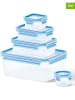 Emsa 5-delige set: voorraaddozen "Clip & Close" blauw