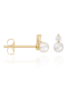 L instant d Or Gouden oorstekers "Uni" met parels