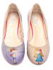 Goby Leder-Ballerinas in Creme/ Lila
