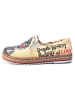 Goby Slipper in Beige/ Dunkelblau