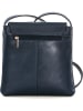 Mia Tomazzi Leder-Umhängetasche "Ortica" in Dunkelblau - (B)22 x (H)20 x (T)5 cm