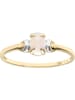 Diamant Exquis Witgouden/gouden ring met opaal