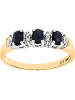 Diamant Exquis Złoty pierścionek z diamentami i szafirami