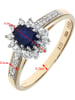 Diamant Exquis Złoty pierścionek z diamentami i szafirem