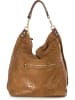 Mia Tomazzi Skórzany shopper bag "Niguarda" w kolorze jasnobrązowym - 42 x 38 x 17 cm