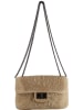 ORE10 Leren schoudertas taupe - (B)20 x (H)11 x (D)6,5 cm