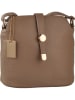 Florence Bags Leren schoudertas "Larissa" taupe - (B)26 x (H)21 x (D)12 cm