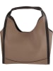 Florence Bags Leder-Henkeltasche "Maan" in Taupe - (B)37 x (H)32 x (T)18 cm