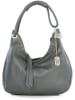 Anna Morellini Leren schoudertas grijs - (B)38 x (H)34 x (D)10 cm