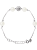 Pearl Addict Silber-Armkette mit Süßwasserzuchtperlen und Kristallen