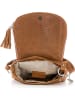 Anna Morellini Leder-Umhängetasche "Elena" in Hellbraun - (B)28 x (H)20 x (T)8 cm