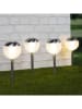 Profigarden 4er-Set: LED-Solar-Gartenstecker in Silber - (H)30 cm