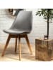 THE HOME DECO FACTORY 2-delige set: eetkamerstoelen grijs - (B)48 x (H)82,5 x (D)51 cm