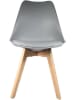 THE HOME DECO FACTORY 2-delige set: eetkamerstoelen grijs - (B)48 x (H)82,5 x (D)51 cm