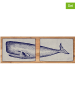 Really Nice Things 2-delige set: placemats "Cachalote" naturel/blauw - (L)45 x (B)30 cm