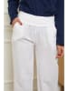 Le Monde du Lin Lniane spodnie "Valencia" w kolorze białym
