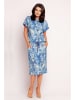 Awama Kleid in Blau/ Weiß