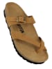 BAYTON Leren teenslippers lichtbruin
