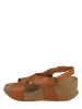 BAYTON Skórzane sandały "Rea" w kolorze brązowym na koturnie